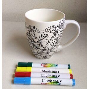 Just Add Color Floral Coffee Tea Mug 18oz by Evergreen